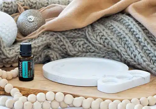 doTERRA Diffuser-Untersetzter mit Öle-Halter in Marmoroptik und Spearmint