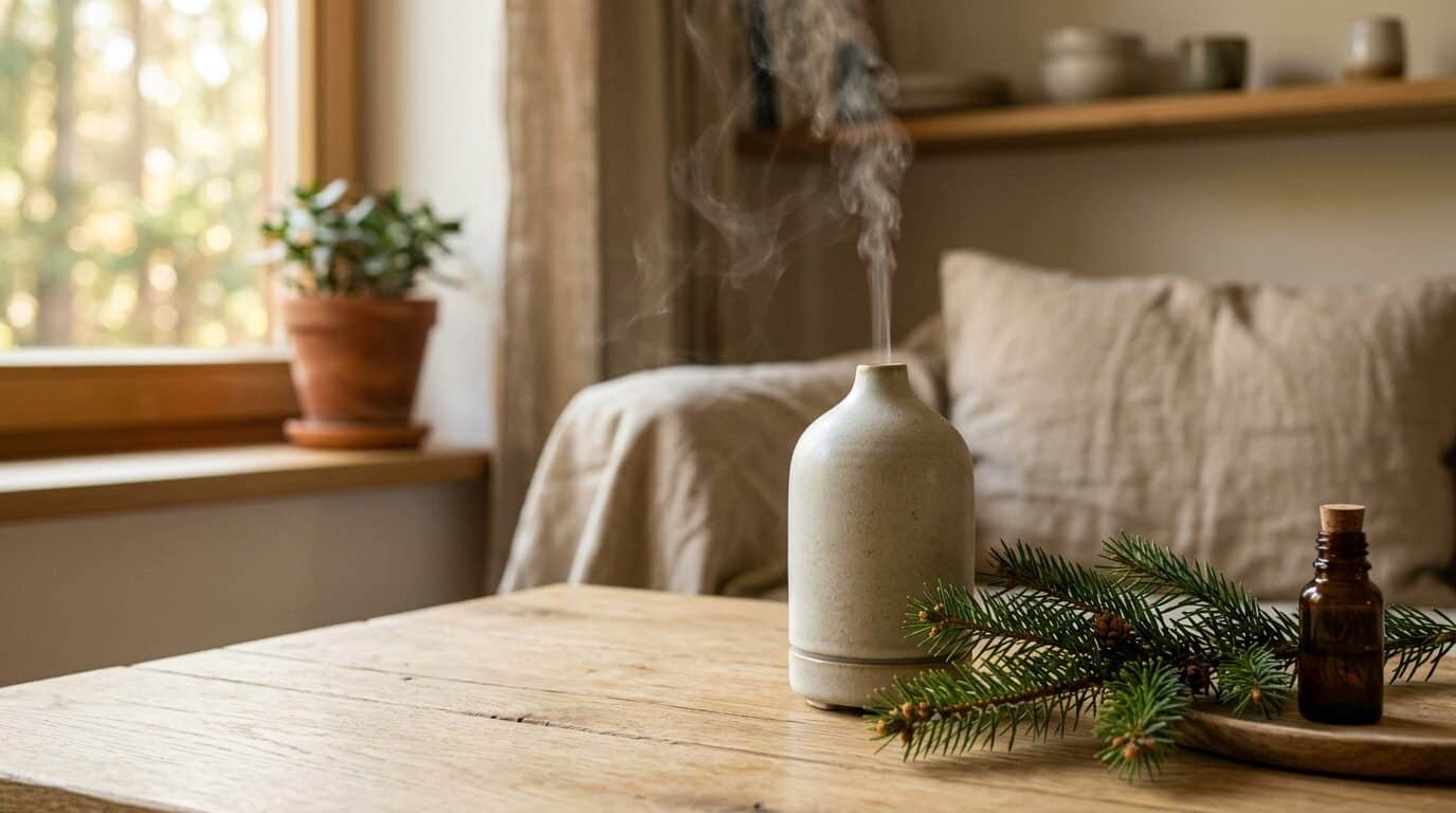 Diffusor mit Nadelduft für Waldbaden im Alltag zuhause